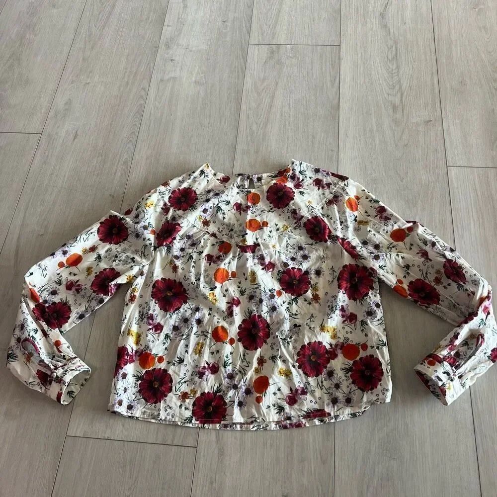Marine Layer Tops Marine Layer Ruffle Yoke Blouse Wildflower Print size S